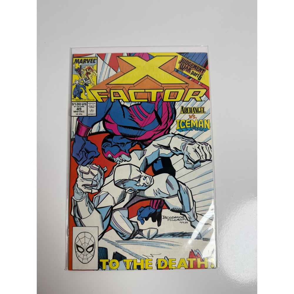 X-Factor 49 Marvel Comics 1989 Archangel vs Iceman Judgement War Part 6 Comic